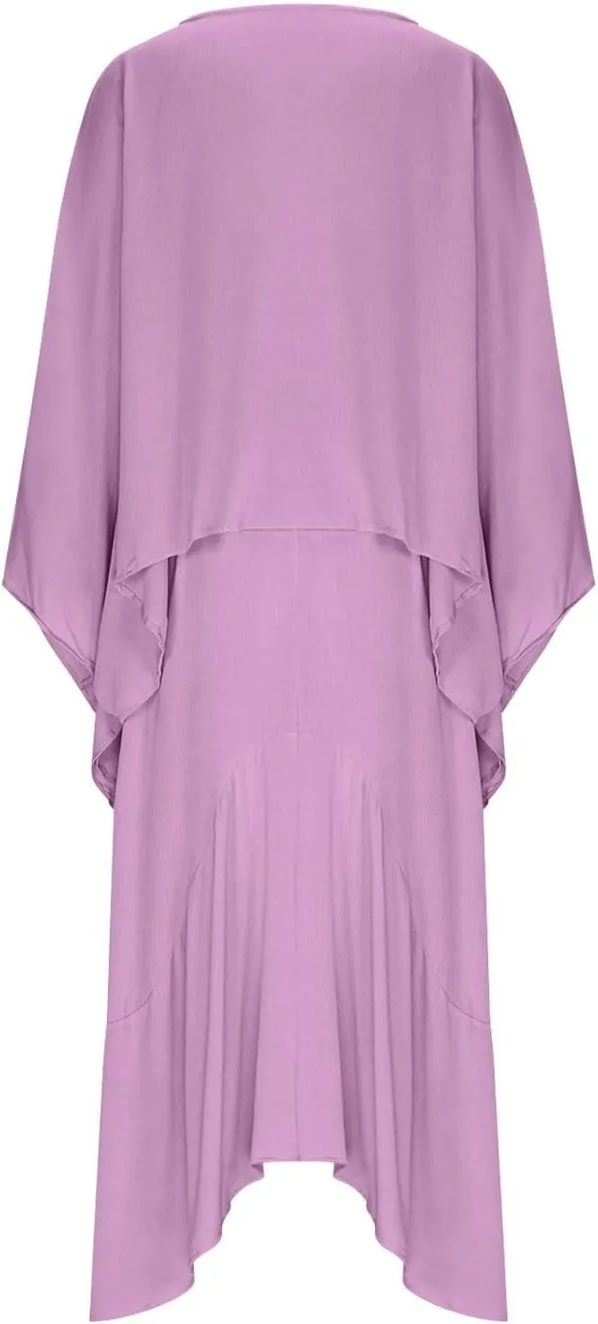 2 Piece Skirt Sets for Women Casual 3/4 Sleeve Tops Maxi Skirt Set Spring Summer Solid Color Loose Flowy Matching