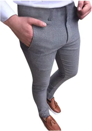 2021 Mens Chino Pants Slim Fit Stretch Skinny Dress Pants Casual Fit Flat Front Business Trousers Fashion Tuxedo