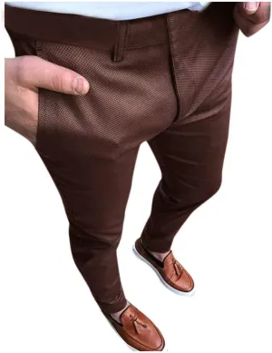 2021 Mens Chino Pants Slim Fit Stretch Skinny Dress Pants Casual Fit Flat Front Business Trousers Fashion Tuxedo
