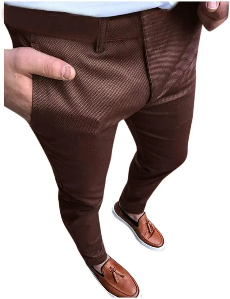 2021 Mens Chino Pants Slim Fit Stretch Skinny Dress Pants Casual Fit Flat Front Business Trousers Fashion Tuxedo