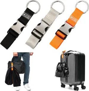 3 Pcs Add a Bag Luggage Straps Jacket Gripper Adjustable Luggage Hook Luggage Strap for Carry On Bag Luggage Accessories for Suitcases Bag (Black Grey and Orange)