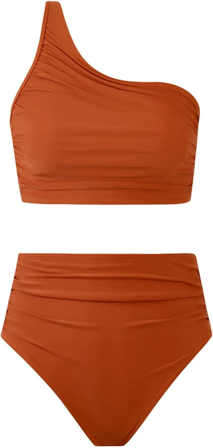 3 Piece Swimsuits for Women High Waisted Bikini Sets Retro Swimsuit with Cover up Beach Wrap Skirt Y2k High Waisted Swimsuits