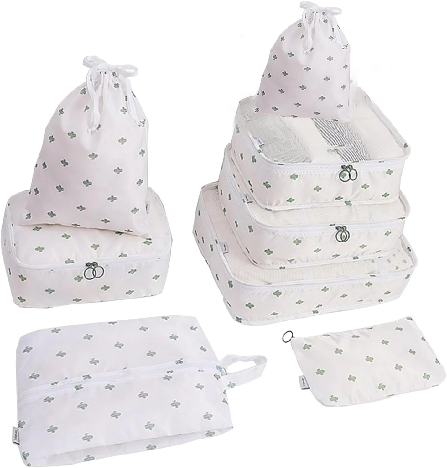 8 Packs Packing Cubes Packing Cubes For Suitcases packing cubes Travel Storage Bag Clothing And Shoes Storage Bag (cactus)