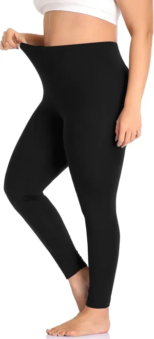 A-Wintage Women's Plus Size Ankle Length Leggings Buttery Soft High Waist Leggings Lightweight Workout Yoga Pants