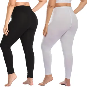 A-Wintage Women's Plus Size Ankle Length Leggings Buttery Soft High Waist Leggings Lightweight Workout Yoga Pants