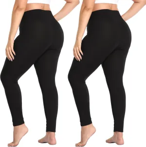 A-Wintage Women's Plus Size Ankle Length Leggings Buttery Soft High Waist Leggings Lightweight Workout Yoga Pants