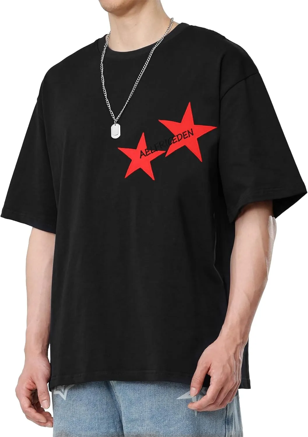 Aelfric Eden Star Graphic Tees Unisex Oversized Tshirts Casual Summer Baggy Streetwear Tops