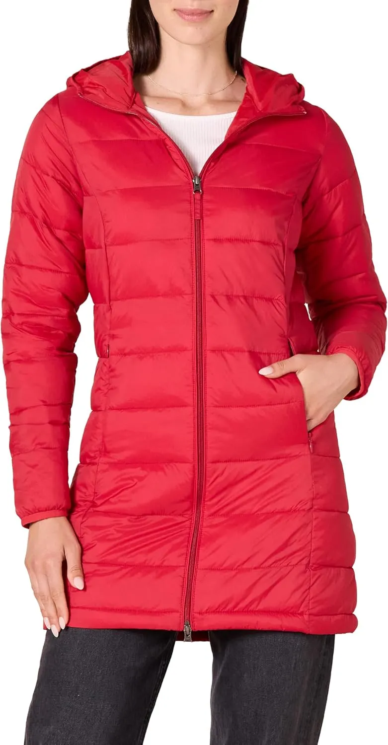 Amazon Essentials Women's Lightweight Water-Resistant Packable Hooded Puffer Coat (Available in Plus Size)
