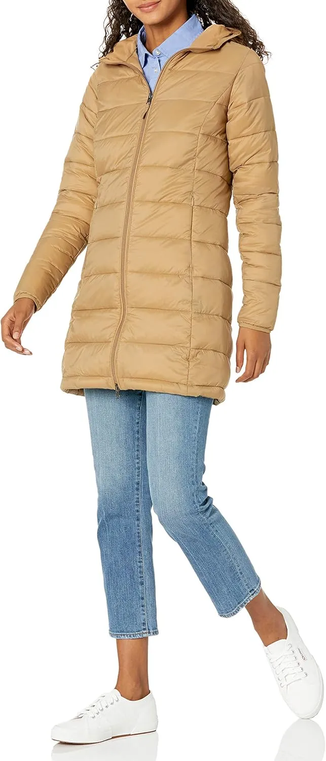 Amazon Essentials Women's Lightweight Water-Resistant Packable Hooded Puffer Coat (Available in Plus Size)