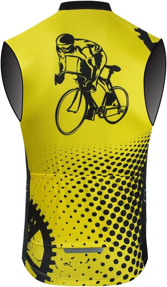 Aogda Sleeveless Cycling Jerseys Men Bike Shirts Team Biking Tops Bicycle Clothing Vests