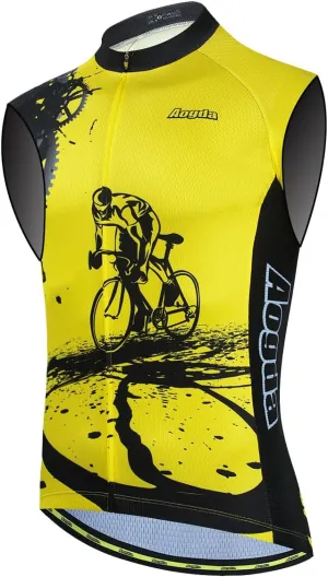 Aogda Sleeveless Cycling Jerseys Men Bike Shirts Team Biking Tops Bicycle Clothing Vests