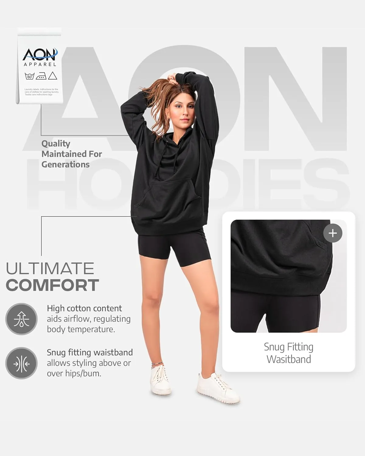 Aon's High Natural Cotton Blend Hoodies For Women: More Breathable & Appealing Modern Fit Sweatshirt Sweaters