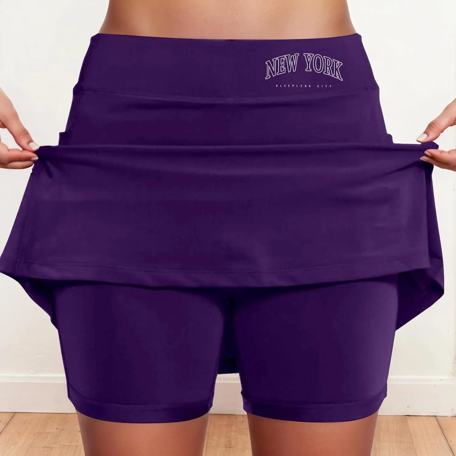 Athletic Skirts Women with Shorts Casual Tummy Control Tennis Skorts with Pockets New York Yoga Workout Summer Clothes