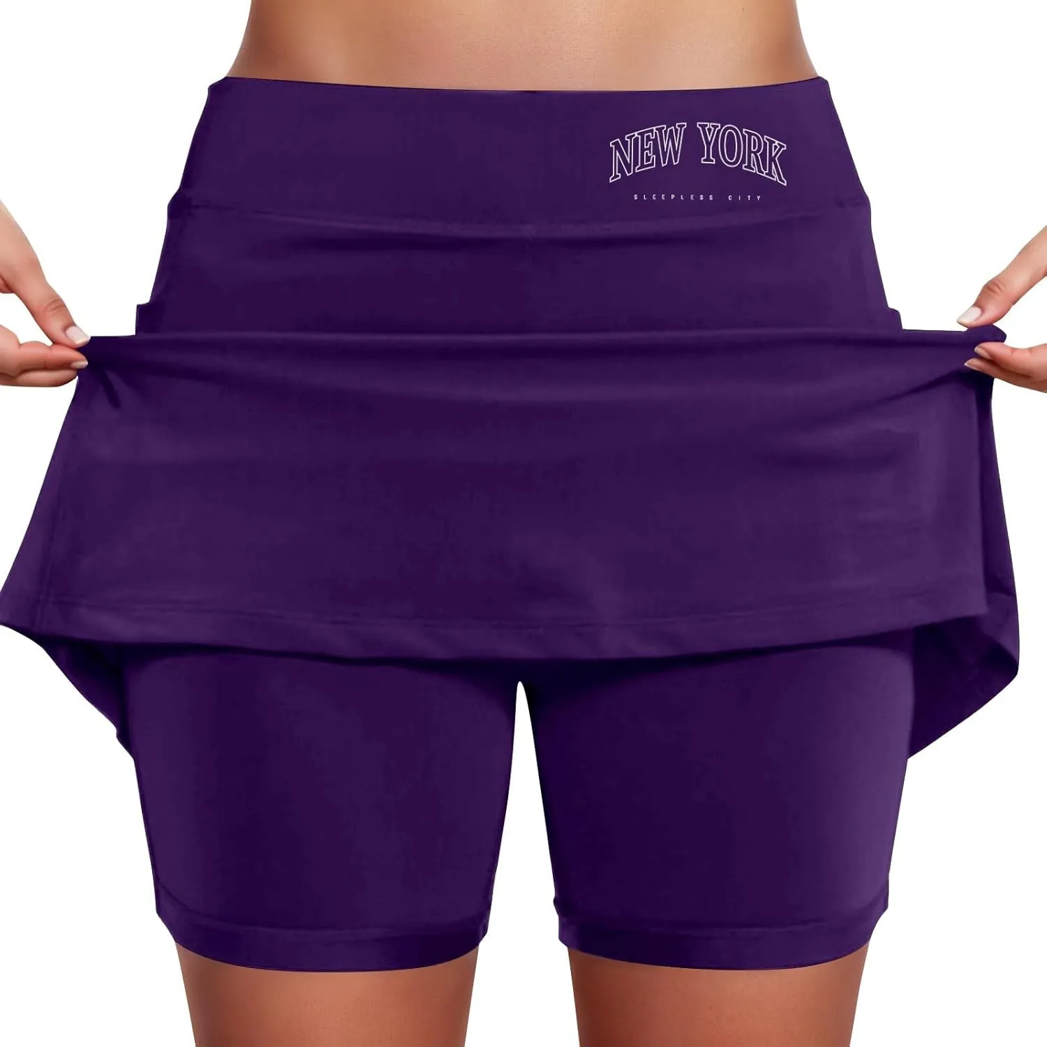 Athletic Skirts Women with Shorts Casual Tummy Control Tennis Skorts with Pockets New York Yoga Workout Summer Clothes