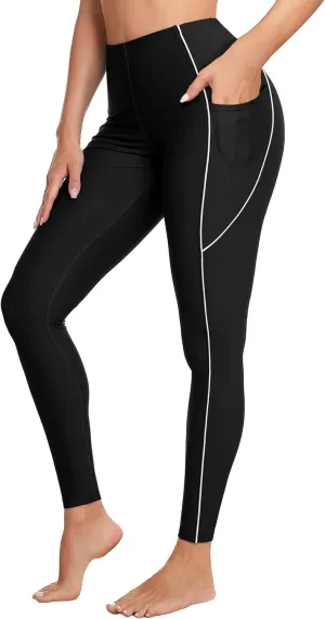 ATTRACO High Waisted Swim Pants - Women's Swim Leggings