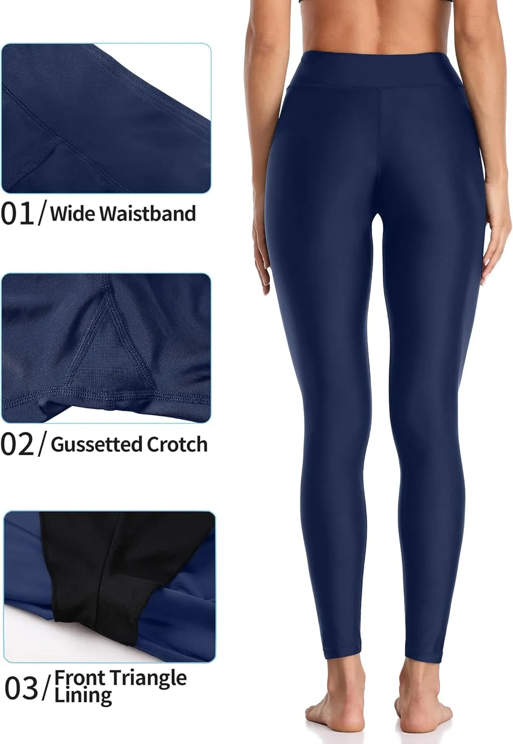ATTRACO High Waisted Swim Pants - Women's Swim Leggings