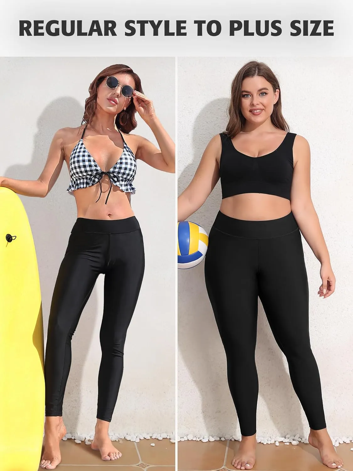 ATTRACO High Waisted Swim Pants - Women's Swim Leggings