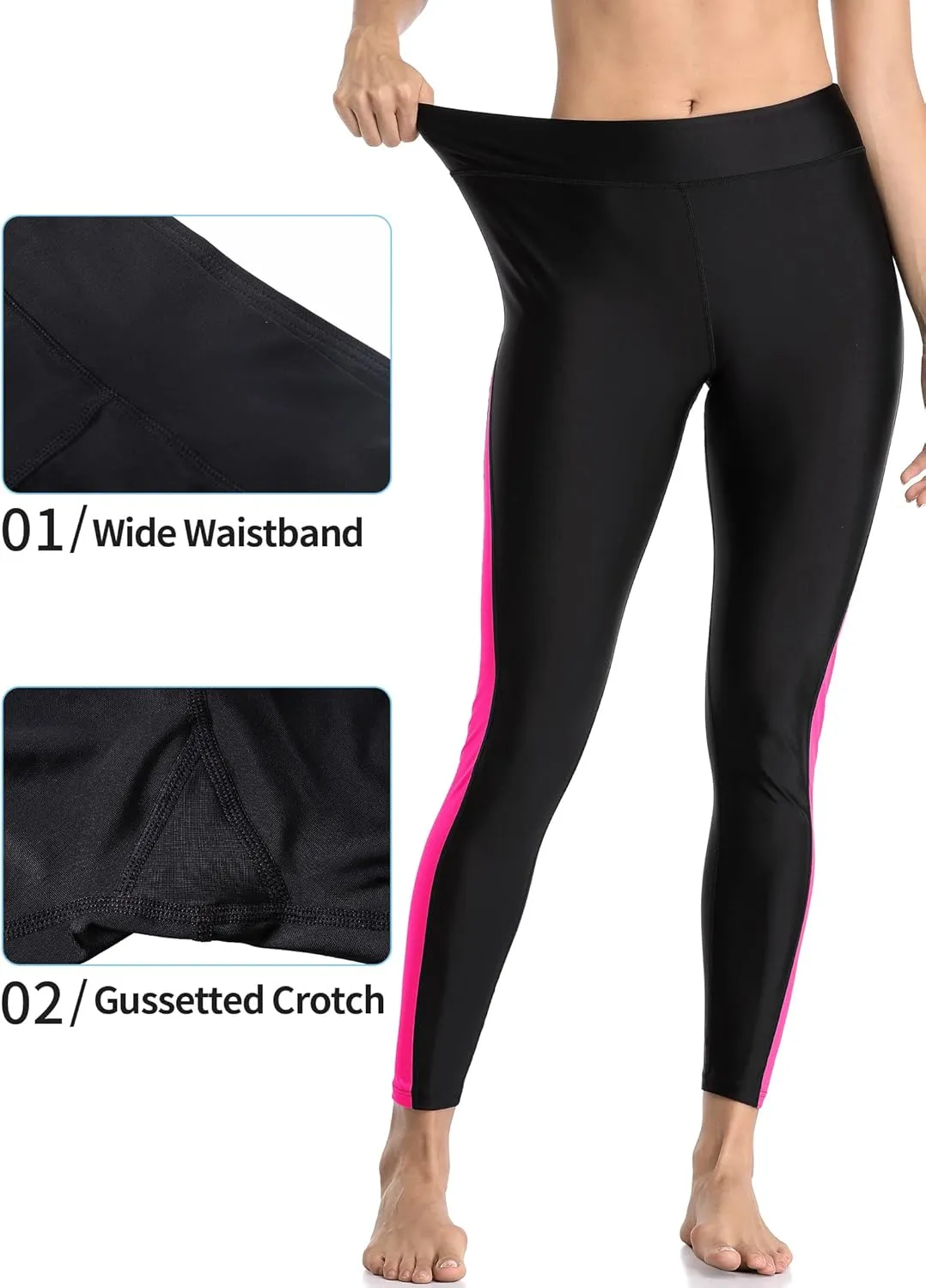 ATTRACO High Waisted Swim Pants - Women's Swim Leggings