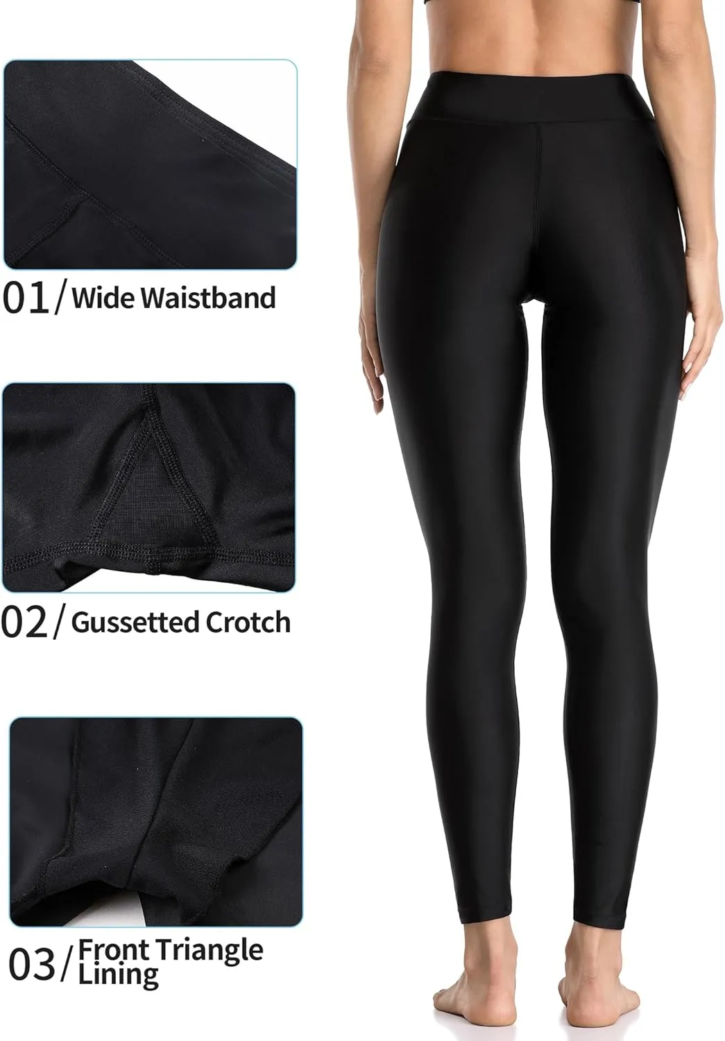ATTRACO High Waisted Swim Pants - Women's Swim Leggings
