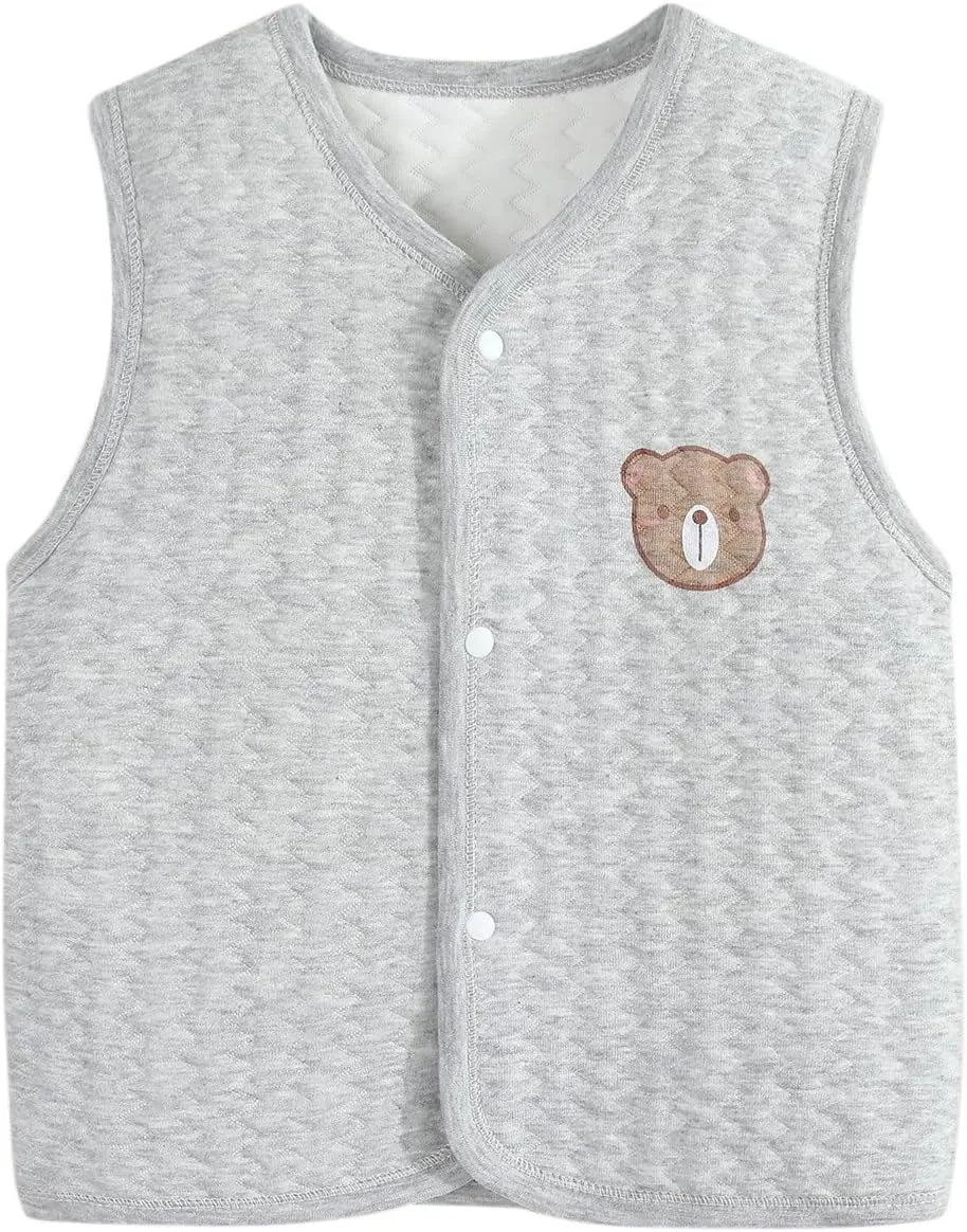 Baby Boys Girls Stand Collar Down Vests Winter Warm Lightweight Sleeveless Fleece Jacket Toddler Vest