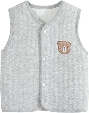 Baby Boys Girls Stand Collar Down Vests Winter Warm Lightweight Sleeveless Fleece Jacket Toddler Vest