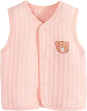 Baby Boys Girls Stand Collar Down Vests Winter Warm Lightweight Sleeveless Fleece Jacket Toddler Vest