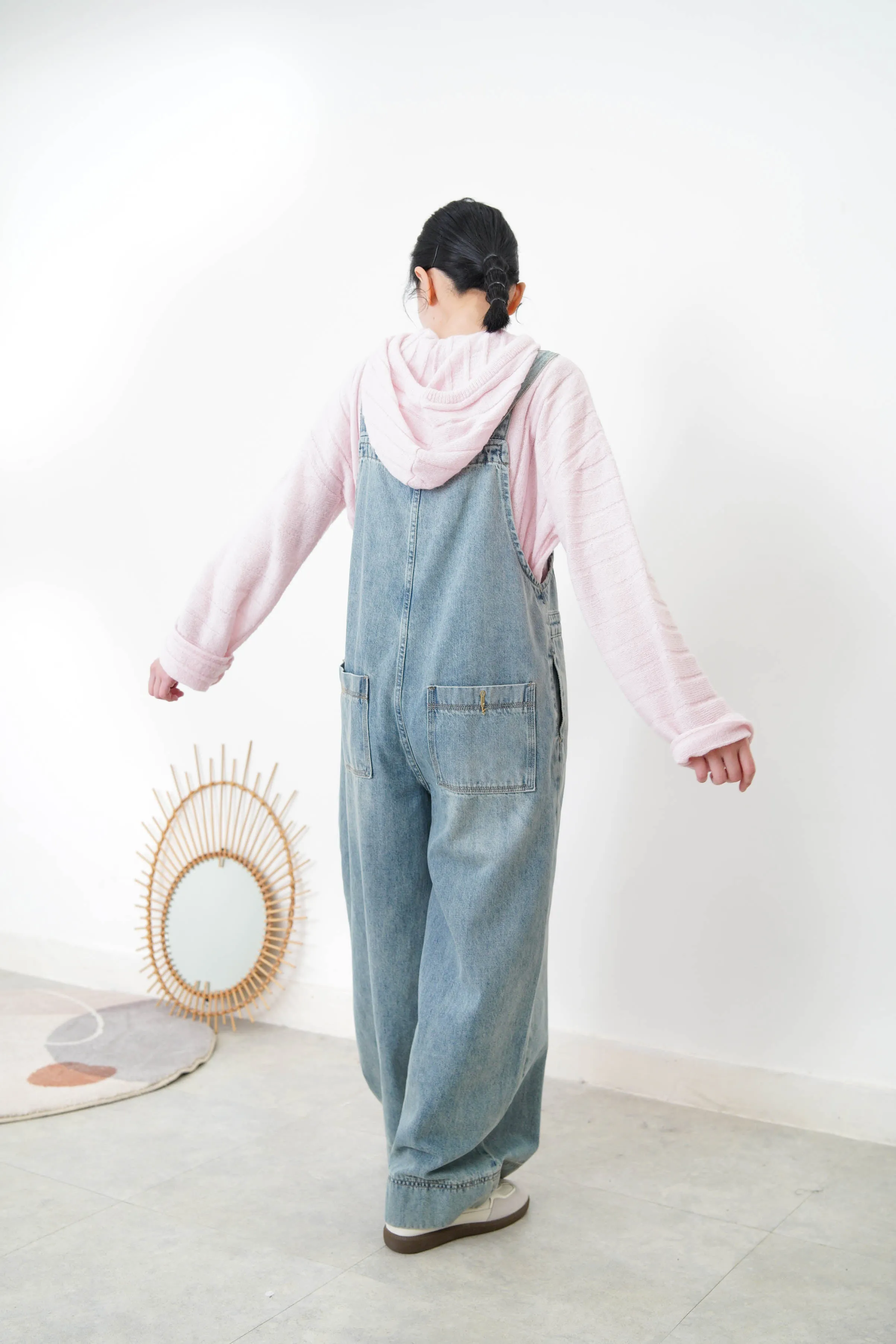 Baby pink stripes cardigan w/ hoodies