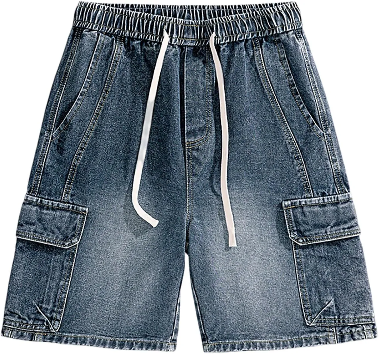 Baggy Jean Shorts for Men Casual Summer Loose Fit Hip Hop Wide Leg Denim Shorts Trendy Outfits