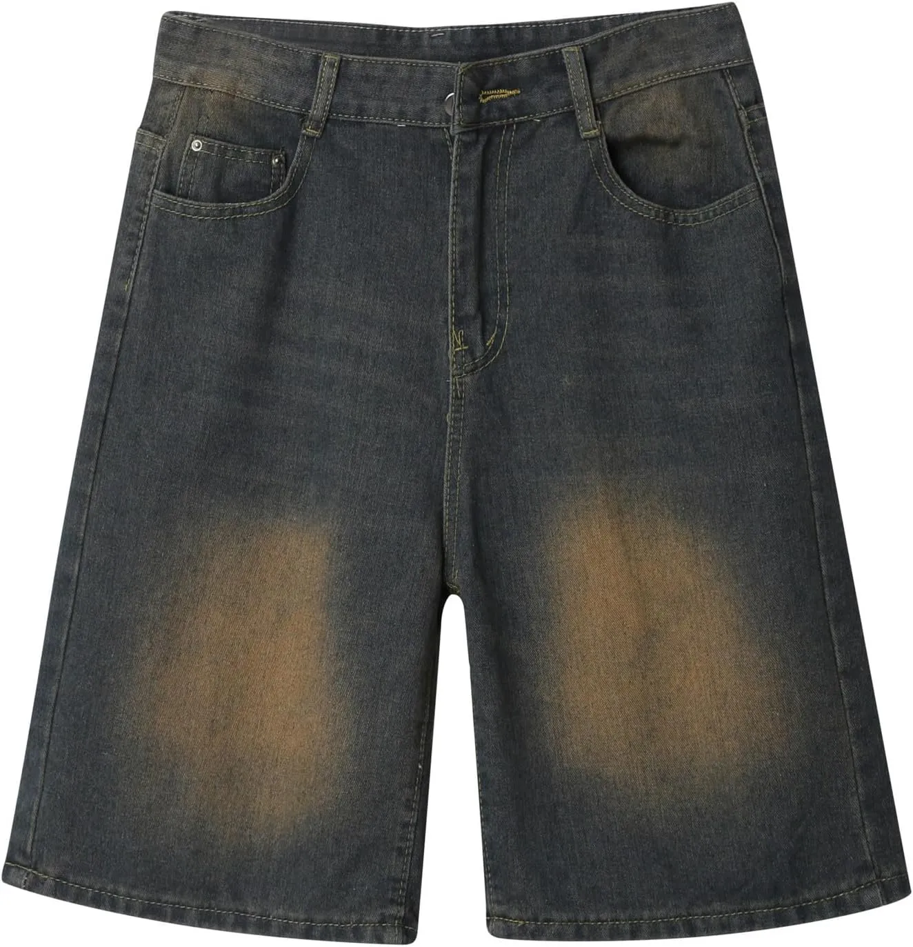Baggy Jean Shorts for Men Casual Summer Loose Fit Hip Hop Wide Leg Denim Shorts Trendy Outfits