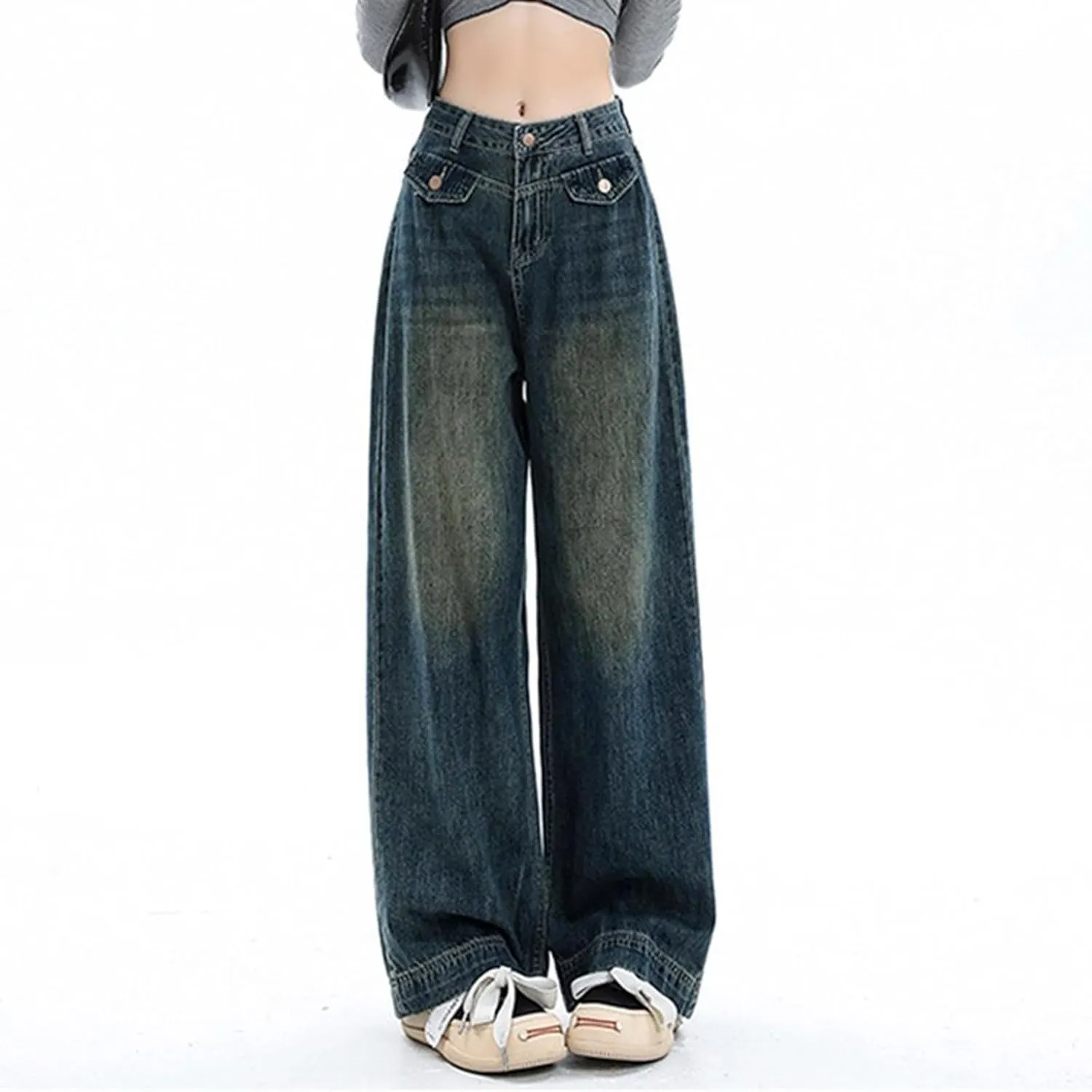 Baggy Jeans for Women Y2K High Street Boyfriend Pants Vintage Jeans Aesthetic Clothing Teen Girls Streetwear Hiphop
