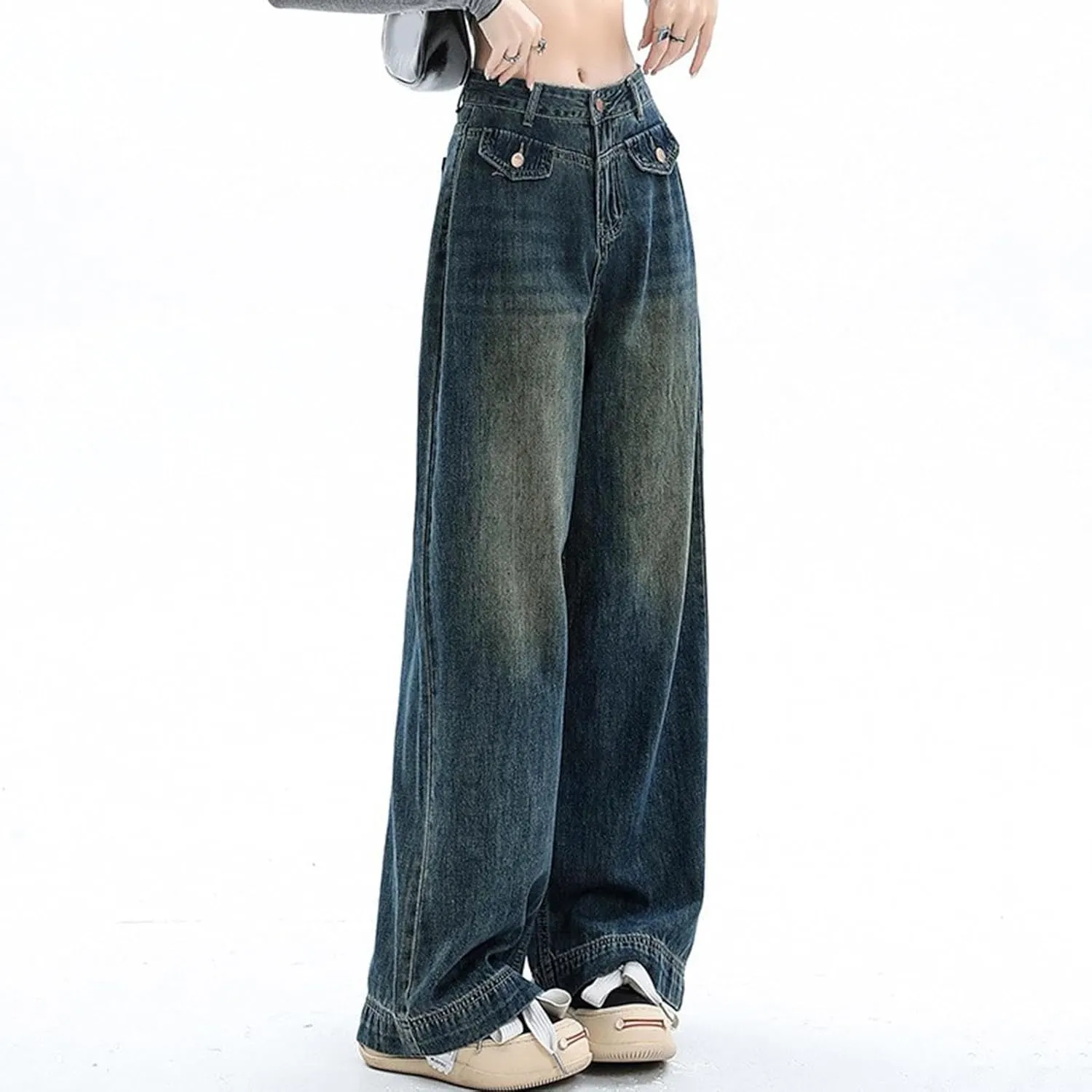 Baggy Jeans for Women Y2K High Street Boyfriend Pants Vintage Jeans Aesthetic Clothing Teen Girls Streetwear Hiphop