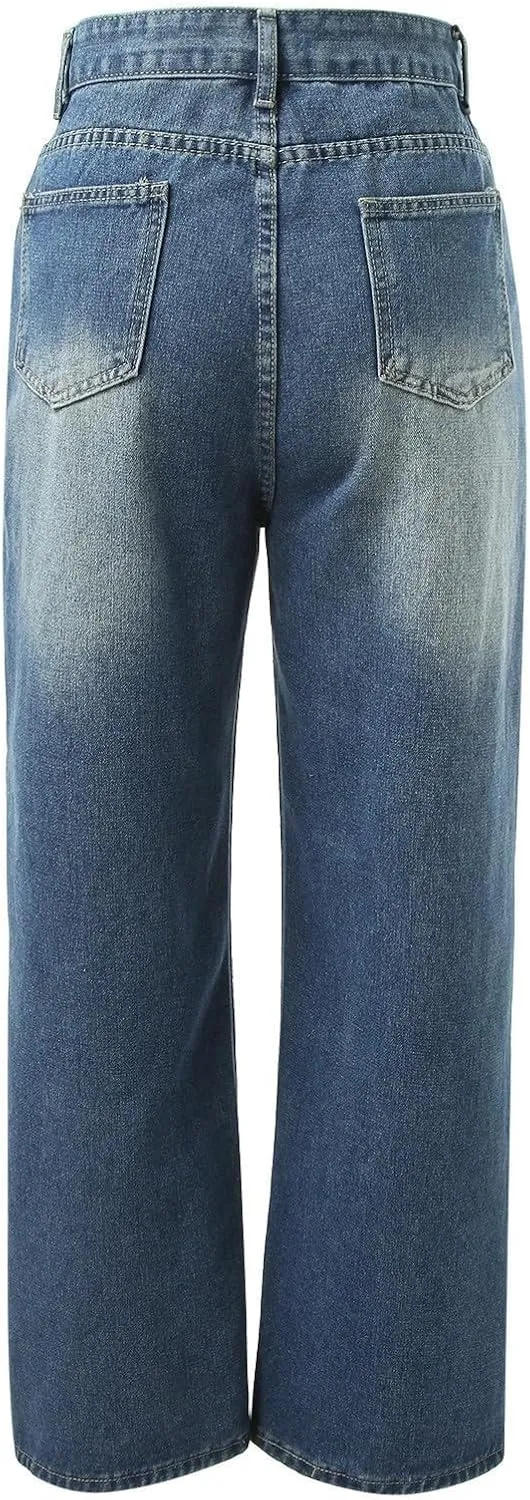 Baggy Jeans for Women Y2K High Street Boyfriend Pants Vintage Jeans Aesthetic Clothing Teen Girls Streetwear Hiphop