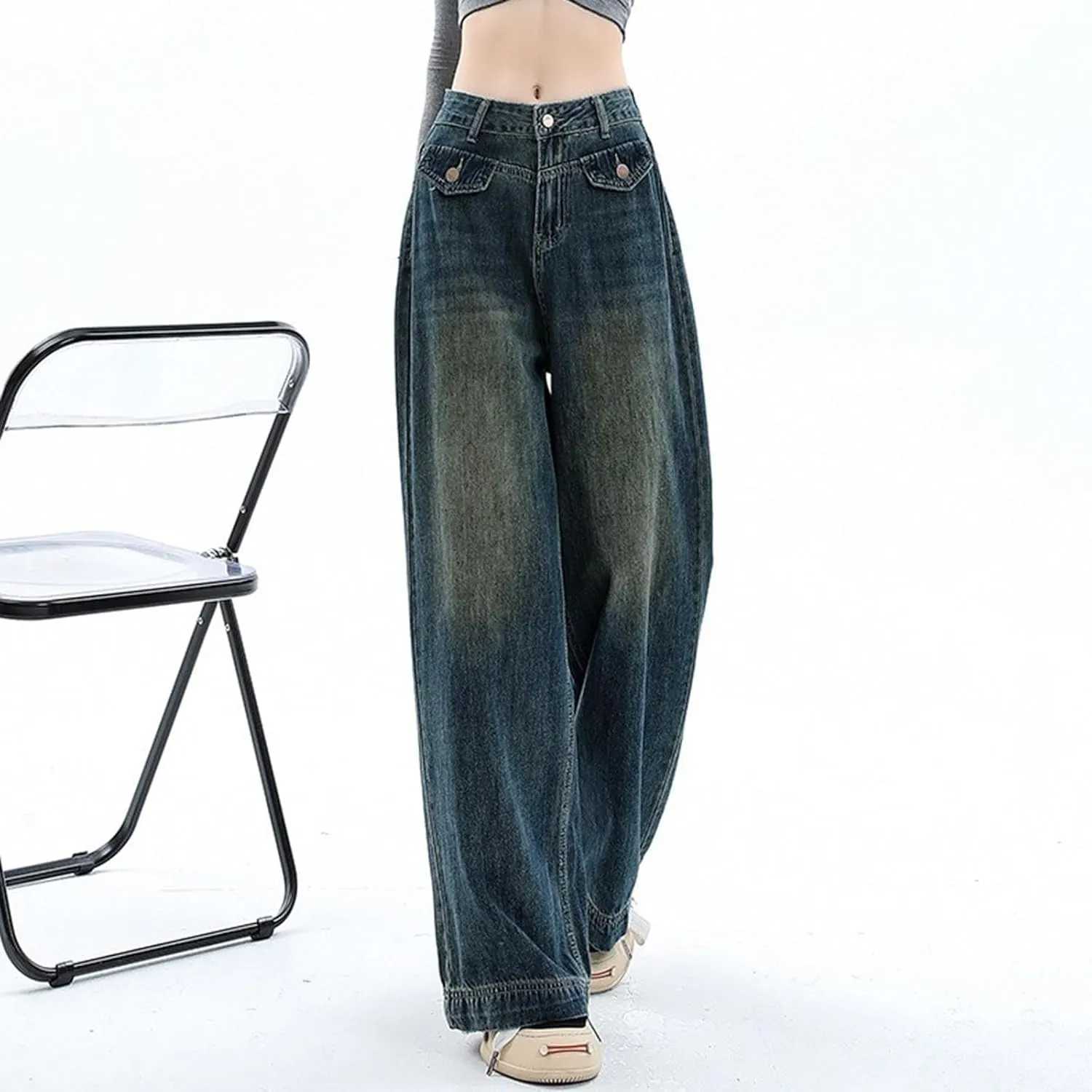 Baggy Jeans for Women Y2K High Street Boyfriend Pants Vintage Jeans Aesthetic Clothing Teen Girls Streetwear Hiphop