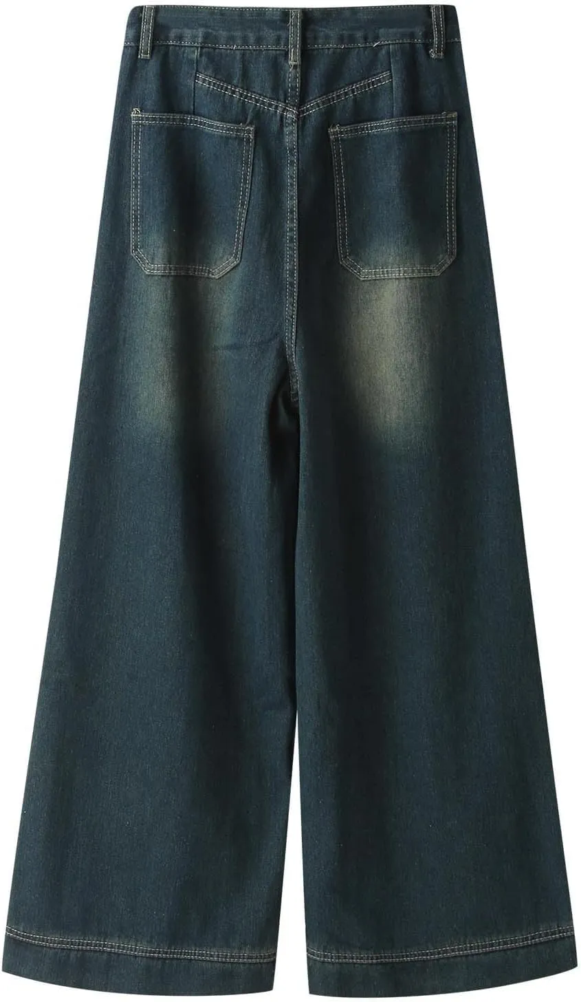 Baggy Jeans for Women Y2K High Street Boyfriend Pants Vintage Jeans Aesthetic Clothing Teen Girls Streetwear Hiphop