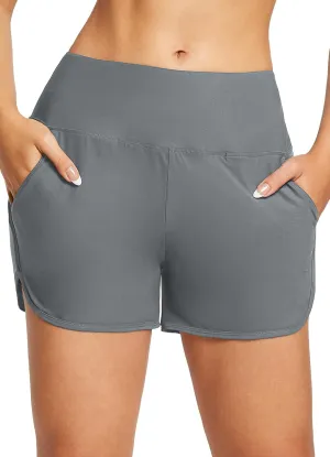baleaf Women's 3"/5" High Waisted Swim Board Shorts Quick Dry Swimsuits Bottoms Trunks with Pockets