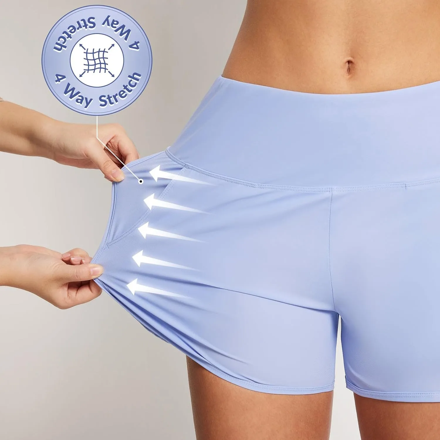 baleaf Women's 3"/5" High Waisted Swim Board Shorts Quick Dry Swimsuits Bottoms Trunks with Pockets