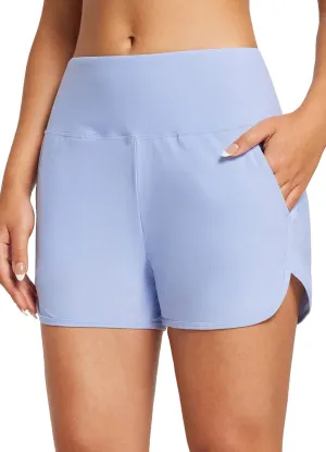 baleaf Women's 3"/5" High Waisted Swim Board Shorts Quick Dry Swimsuits Bottoms Trunks with Pockets