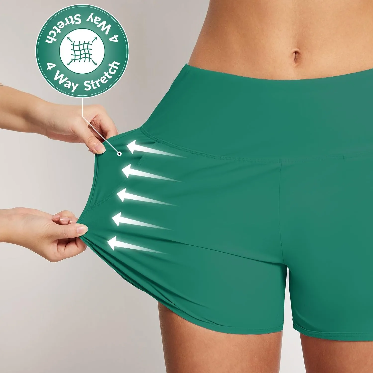 baleaf Women's 3"/5" High Waisted Swim Board Shorts Quick Dry Swimsuits Bottoms Trunks with Pockets