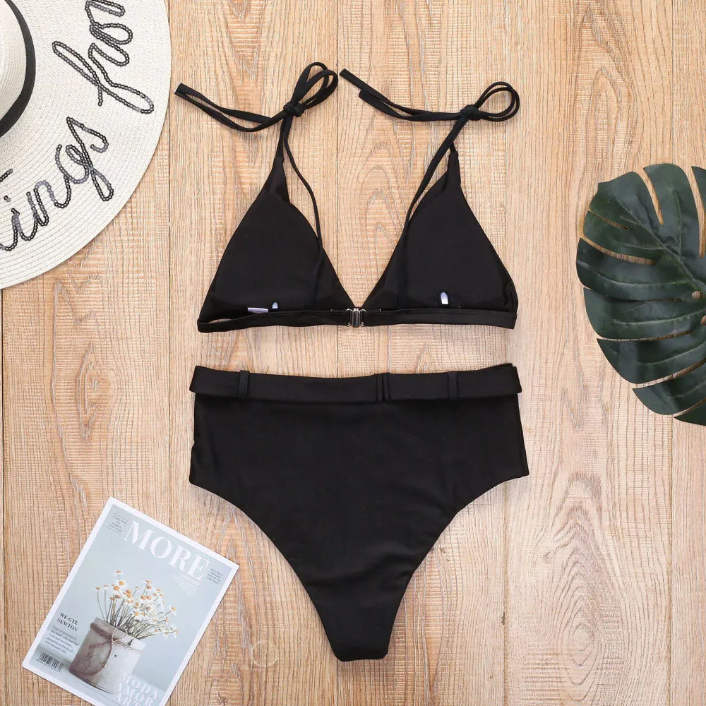 Bella's High-Waisted Belt Bikinis