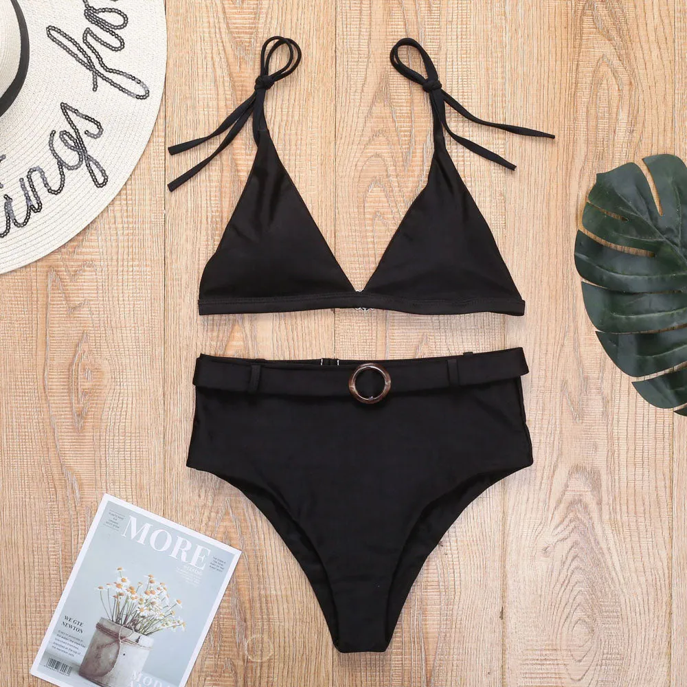 Bella's High-Waisted Belt Bikinis