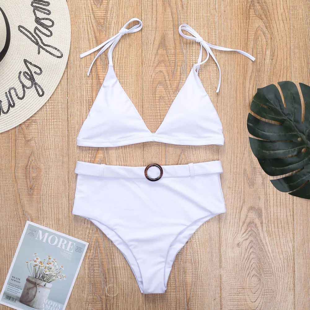 Bella's High-Waisted Belt Bikinis