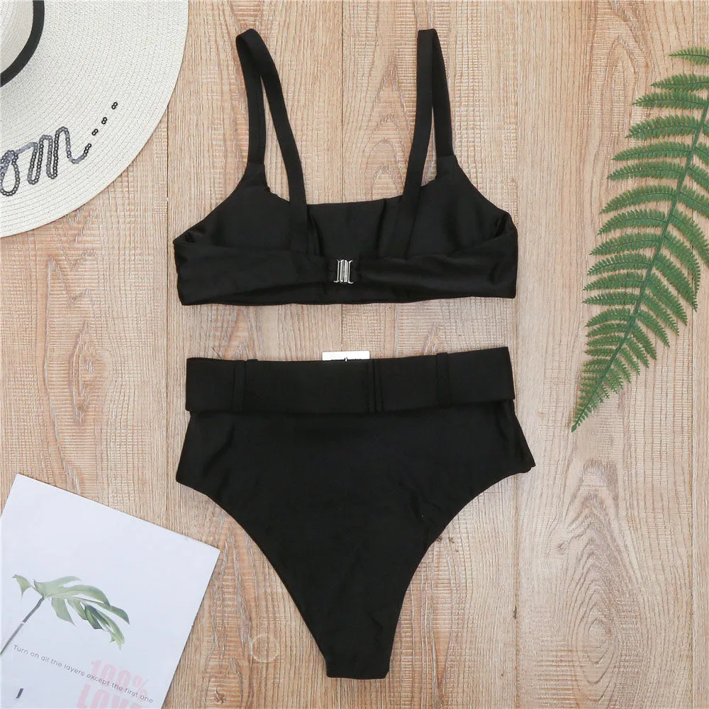 Bella's High-Waisted Belt Bikinis