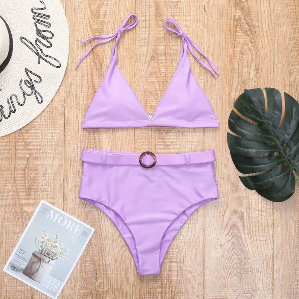 Bella's High-Waisted Belt Bikinis