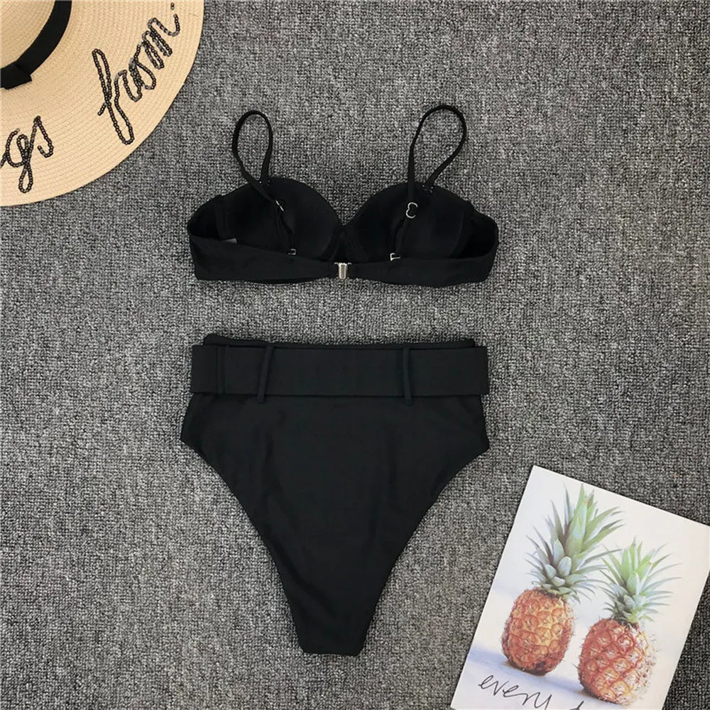 Bella's High-Waisted Belt Bikinis