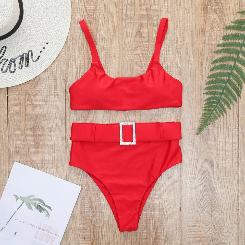 Bella's High-Waisted Belt Bikinis