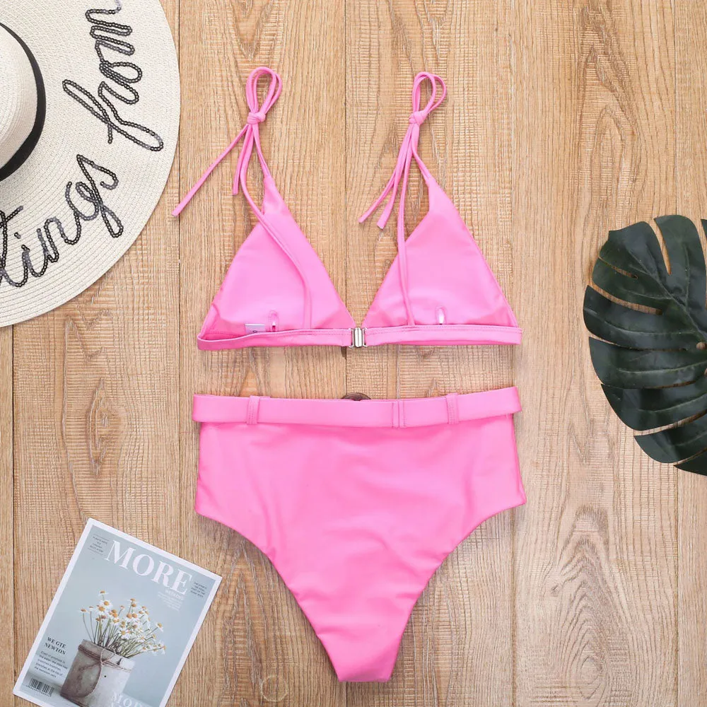 Bella's High-Waisted Belt Bikinis