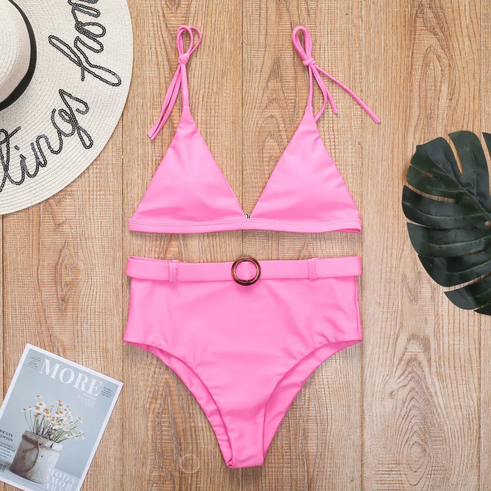Bella's High-Waisted Belt Bikinis