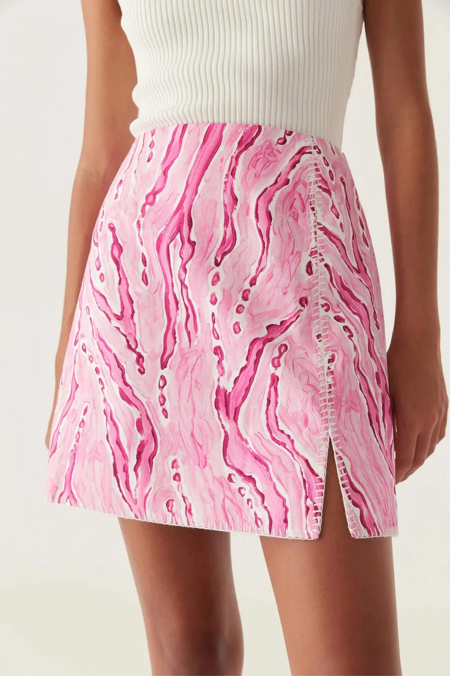 Blaze Stitch Mini Skirt Dappled Flame