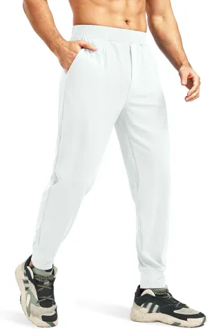 Blouty Men's Joggers Pants with Zipper Pockets Stretch Workout Athletic Sweatpants Gym Golf Joggers for Men Casual Running
