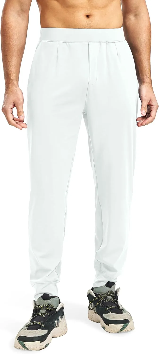 Blouty Men's Joggers Pants with Zipper Pockets Stretch Workout Athletic Sweatpants Gym Golf Joggers for Men Casual Running